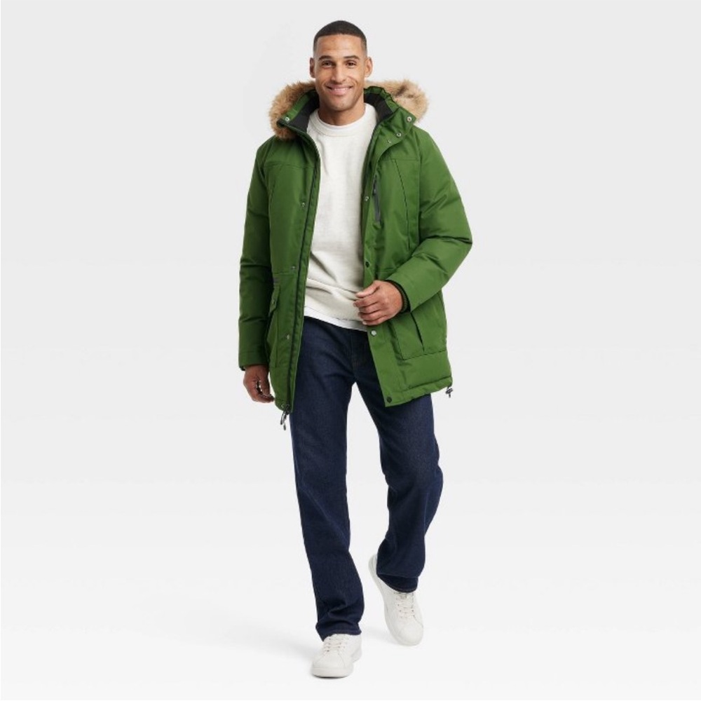 Men’s heavyweight parka- size S olive green